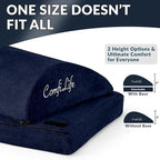 ComfiLife Foot Rest for Under Desk at Work – Adjustable Desk FootRest for Office Chair, Gaming Accessories – Ergonomic Teardrop Design for Back, Hip & Leg Pain Relief – 100% Memory Foam (Navy)
