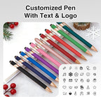CRME Bulk Custom Personalized Pens with Business Logo Retractable Ballpoint Pen with Stylus tip Appreciation Gifts for Coworkers Smooth Writing Black Ink for School Office Friends Supplies Red Pens
