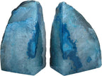 Nature's Decorations Teal Agate Bookends – A+ Grade Geode Heavy Duty Decorative Stone Crystal for Shelves & Bookcases, Natural Polished Bookshelf Decor, 1 Pair 4-6Lbs