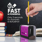 Battery-Operated Electric Pencil Sharpener for Kids, School, Home, Office - for No. 2 Pencils and Colored Pencils