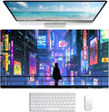 LQFIWSS Tokyo Street Cute Large Gaming Mouse Pad, Purple Blue Anime City XXL, 35.4L x 15.7W inches, Fabric, Polyvinyl Chloride, Office Products
