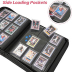 Sibonic 9 Pocket TopLoader Binder, Holds 360 3”x4” Toploader Hard Cases, Sleeves Card Collection Binder, 20 Double Sided Pages, Compatible with Trading & Sports Holder - Pink