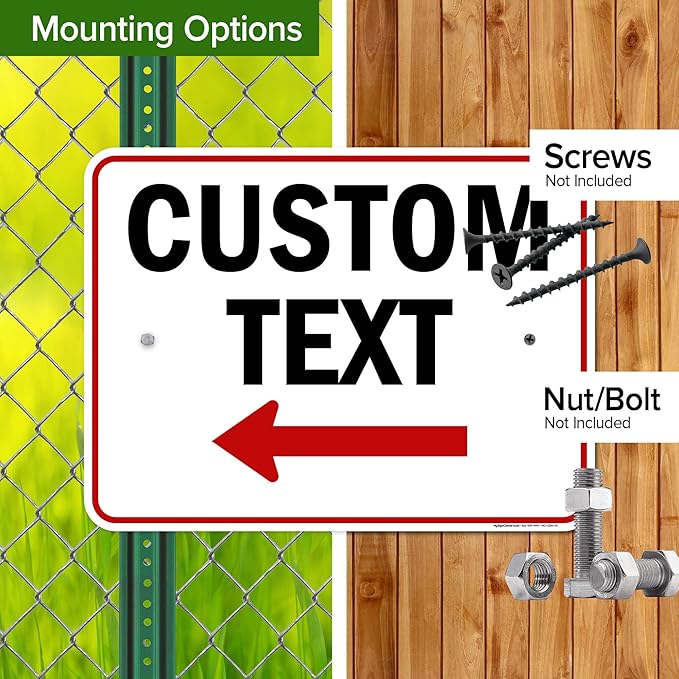 Custom Arrow,Custom Directional Sign, Left Arrow,18x24 Inches, Rust Free .063 Aluminum, Fade Resistant, Made in USA by My Sign Center