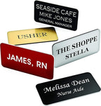 Custom Engraved Name Tag Badges – Personalized Identification with Pin or Magnetic Backing, 1 Inch x 3 Inches, White/Burgundy