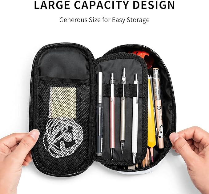 Colorful Soccer Pencil Case Big Capacity Storage Pencil Pouch Stationery Bags With Zipper Portable Pen Holder Box Organizer For Boys Girls Teens Student College School Office Supplies