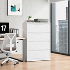 Bestoo 4-Drawer Lateral File Cabinet with Lock, Filing Cabinet for Home Office, Metal File Storage Cabinets, Fits File Folders, Letter/Legal/F4/A4 Sizes, Assembly Required (White)