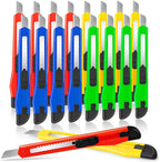 DIYSLEF Knife 16-Pack Box Cutter Retractable, Box Knife Perfect for Home, Office Use, Small 9mm Snap-off Blades Utility Knife for Cardboard, Cartons, Disposable Box Cutters Bulk for Work