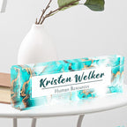Personalized Name Plate for Desk Custom Acrylic Desk Name Plate Custom Employee Appreciation Gifts Office Gifts for Women, Men, Boss, Coworkers, Teacher, Nurse (Blue 2)