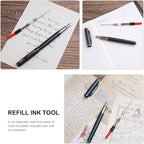 GC QUILL Calligraphy Fountain Pen Set - Includes 5 Nibs, Ink Bottle, Ink Refill Converter and 18 Cartridges, Fancy Pen for Women Men Gift - MU-25