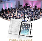 Eastar Tabletop Music Stand for Sheet Music ESMF-3, Table Top Desktop Book Stand Folding Portable Sheet Music Stand Adjustable Travel Music Holder Lightweight with Carrying Bag, Black