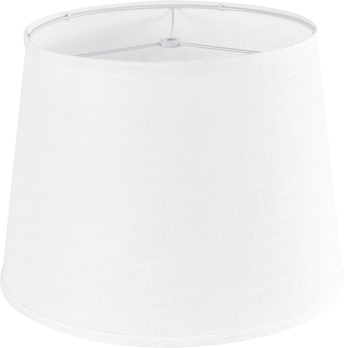 Large White Texture Lamp Shades-14"Top × 16" Bottom × 11" High(Spider), Drum Lampshades Replacemnt for Table Lamps Floor LampsRequired Assembly Bedrooms/Lights for Room-By GO&SO