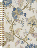 BitKan Vintage Blue Floral Spiral Notebook, Classic English Cottagecore Floral Journal, Pretty Flower Journal for Women, Traditional Botanical Flower Notebook 5.5x8.3 Inch-371