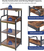 Fannova 4-Tier Printer Stand with Adjustable Storage Shelf, Large Tall Printer Table with Wheels for Home Office Small Spaces Organization, Rustic Brown