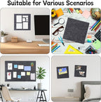 Large Cork Board 28" x 19", 6 Pack Felt Wall Tiles with Colored Pushpins, Bulletin Boards with Removable Self-Adhesive Strips, Pin Board Cork Boards for Walls Office Home-Dark Gray