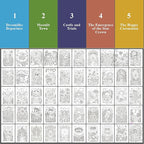 Fuxi Coloring Books for Girls, 60 Sheets (73lb/120gsm) Blank Sketch Book + 50 Designs Blank Coloring Book, Stocking Stuffers for Kids 8-12 Girls.