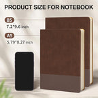 TSFPapier Lined Journal Notebook for Work College Ruled Note Book 7.2"x9.6" B5 PU Leather Daily Journaling 160 Pages for Women Men Writing Home School Supplies Business (Coffee)