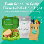 Name Bubbles - Basic Daycare Name Stickers for Kids (144 ct) - Personalized Waterproof Name Labels for School Supplies, Clothing Tags, Baby Bottles, All Ages - Washable Stick-On Labels (Color Combos)