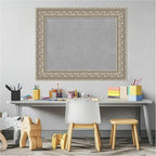 Amanti Art Silver Framed Magnetic Board 25x31 Medium Vision Board for use with Magnets, 100% Metal Sheet to Display Items as Office Decor or for Home Organization in mudroom, Kitchen or Kids Room