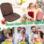 kingphenix Car Seat Cushion with Lumbar Support Pillow: Enhanced Comfort Memory Foam Design for Pain Relief, Ideal for Drivers and Office Use - Ergonomic Lumbar Comfort for Long Sitting - Brown
