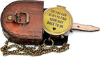 So You Can Always Find Your Way Back to Me Vintage Brass Compass with Chain & Wooden Box – Engraved Nautical Pocket Compass Inspirational Travel Keepsake Couple Gifts