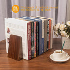 DRELIFAM Walnut Book Ends Heavy Duty Handmade Book Ends for Shelves Decorative Bookends to Hold Heavy Books (Black Walnut Wood Small)