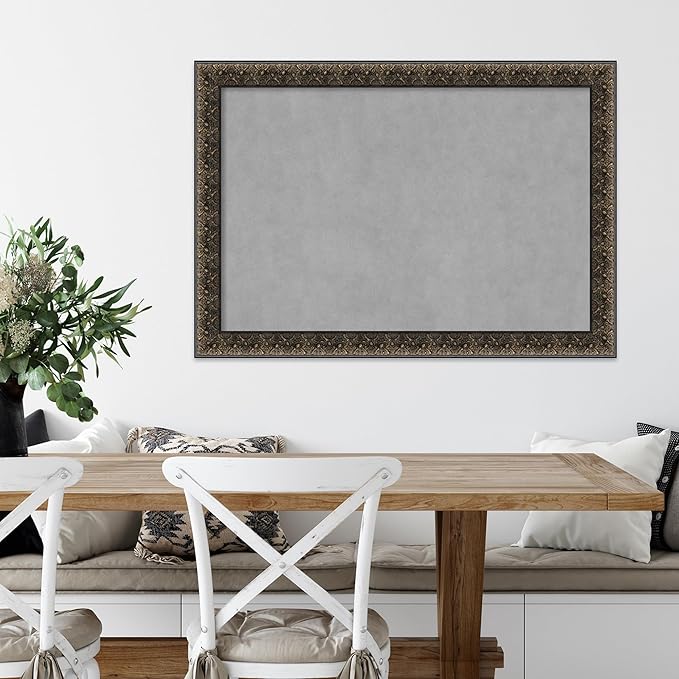 Amanti Art Black Framed Magnetic Board 29x41 Large Vision Board for use with Magnets, 100% Metal Sheet to Display Items as Office Decor or for Home Organization in mudroom, Kitchen or Kids Room