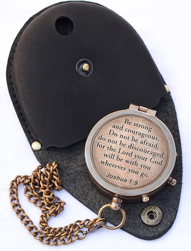 A S Handicrafts Engraved Compass Gift for First Communion, Baptism, Religious Gifts for Men, Confirmation, Missionary