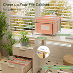 EcoStash Wheat Straw Expanding Hanging File Folders,1.2" Accordion Pockets File Organizer, Large Capacity,Letter Size for Filing Cabinet,100% BPA Free, Return to Nature, Healthy Living-Strawberry Pink