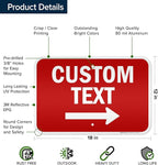 Custom Arrow,Custom Directional Sign, Right Arrow, 12x18 Inches, 3M EGP Reflective, Rust Free .063 Aluminum, Fade Resistant, Made in USA by My Sign Center