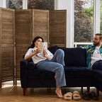 Room Dividers and Folding Privacy Screens, Wood Louvered Separators Divider Wall for Home Office Bedroom - 4 Panels, 67 * 60inch (Brown)