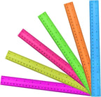 30PCS Clear Ruler, 12 Inch Plastic Rulers for School, Home, or Office, Clear Plastic Rulers, Assorted Colors.