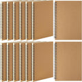 Leelosp 12 Pack Small Spiral Notebook 5 x 7 Inch Lined College Ruled Spiral Journal Wire Bound Notebook Kraft Cover, 120 Pages for Work Students Office Business(Brown)