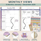 bloom daily planners HARDCOVER 2026 Planner (January to December) - 8.5” x 11” Weekly & Monthly Dated Agenda Organizer Book with Stickers & Tabs - Good Things Are Coming