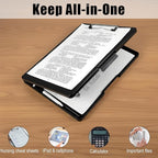 Afcabakila 3 Pack Clipboard with Storage, Foldable Clipboard Organizer with Pen Holder, Heavy Duty Plastic Writing Board for Nurse, Teacher, Student, Office Supplies, Black