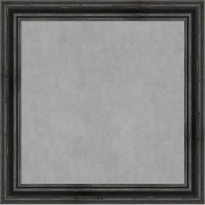 Amanti Art Black Framed Magnetic Board 29x29 Medium Vision Board for use with Magnets, 100% Metal Sheet to Display Items as Office Decor or for Home Organization in mudroom, Kitchen or Kids Room