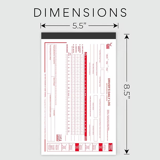 Driver Daily Log Books for Truck Drivers with 7 & 8 Day Recap - 35 Sets of Forms Per Log Book, 2-Ply Carbonless, 5.5" x 8.5", DOT Log Book for Truck Drivers, FMCSA Compliant, Easy Tear-Out, 1 Pack