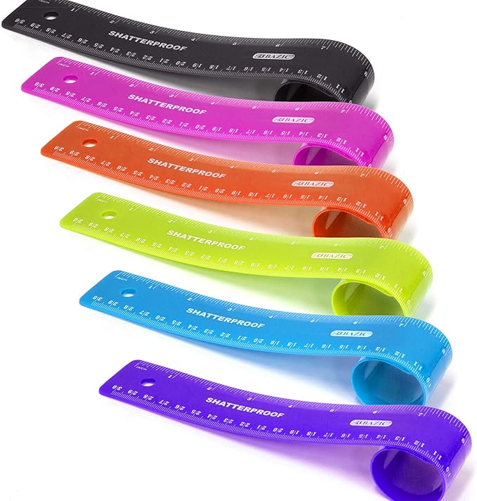 BAZIC Products Shatterproof Flexible Curve Ruler 12" (30cm), Inches Centimeter Metric Measuring Drafting Rulers, 288-Packs