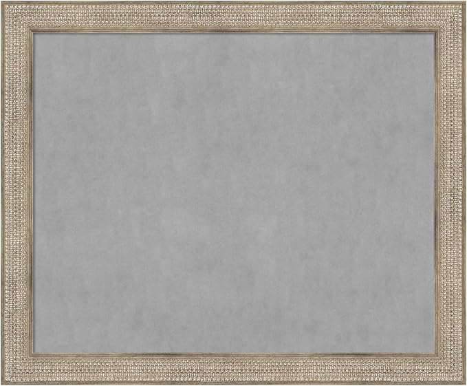 Amanti Art Silver Framed Magnetic Board 38x46 X-Large Vision Board for use with Magnets, 100% Metal Sheet to Display Items as Office Decor or for Home Organization in mudroom, Kitchen or Kids Room