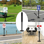 INNOVSIGN Heavy Duty Cast Iron Sign Post With 12" Diameter Bottom Round Base, 48" Movable Stand for Hanging Signs