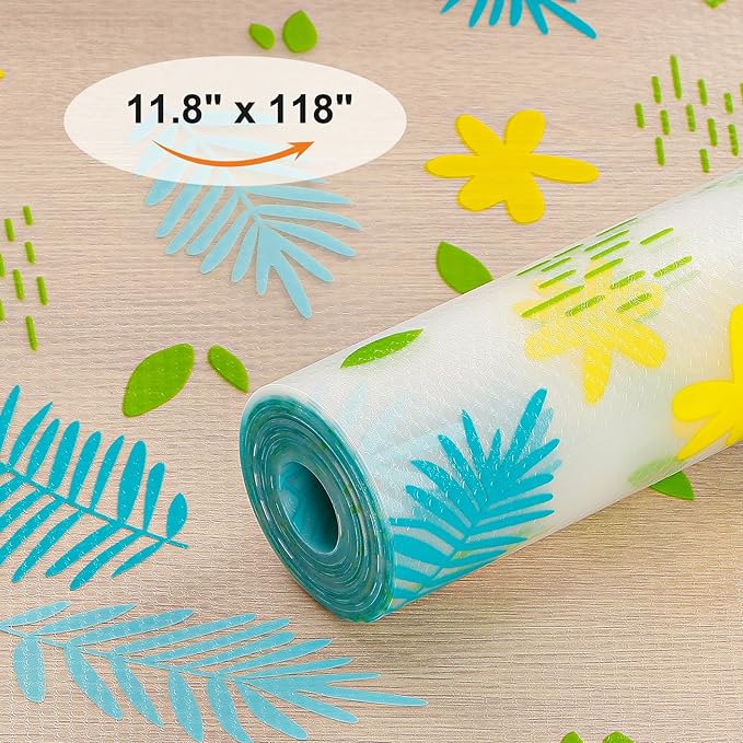 Cooyes Shelf Liner – Premium Non-Adhesive Cabinet & Drawer Liner for Kitchen – Waterproof Shelf Paper with Modern Pattern – Durable EVA Cabinet Mat – Easy to Cut （17.5" W x 78.7" L）