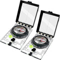 Trekker's Compass Crew Professional Military Lensatic Compass with Mirror, High-Precision Dial, Built-in Magnifier, Luminous Display for Hiking, Camping, Orienteering