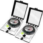 Trekker's Compass Crew Professional Military Lensatic Compass with Mirror, High-Precision Dial, Built-in Magnifier, Luminous Display for Hiking, Camping, Orienteering