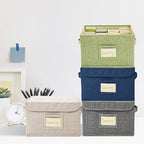Vienrose Greeting Card Organizer Storage Box with 20 Removable Dividers, 84 Self-stick Labels, Perfect for Photos, Envelopes, Scrapbooking, Paper, Stickers Holder 1 Pack Navy