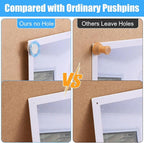 50 Sets Push Pins Magnetic Thumb Tacks, Magnet Push pins for Wall Bulletin Board Cork Board Cute Decorative Clips Thumbtacks for Poster Hanger Photo Picture Hanging Accessories