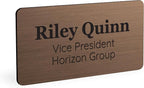 ExcelMark Custom Name Tag - Engraved Name Badge with Pin or Magnetic Backing, 16 Colors, 6 Fonts, and 2 Sizes to Choose from (Bronze w/Black Letters, 1.5"x 3")
