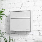 Wall Mount Mailbox - Small, Anti-Theft Locking Mailbox, Weatherproof Mailboxes for Outside The House, 13.5" H x 15" L x 5.5" D (White)