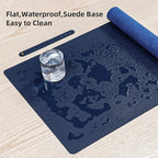 Wolaile PU Leather Desk Pad Blotter,Navy Waterproof Office Desktop Mat for Men,36x17in Non-Slip Large Mouse Pad/Writing Protector/Desk Accessories