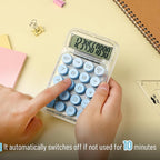 Mr. Pen- Mechanical Switch Calculator, 10 Digits, Blue, Transparent Body, Large LCD Display, Big Buttons, Desktop, Cute, Aesthetic