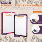 Outus 10 Pcs Dry Erase Mini White Boards Bulk 8.5 x 11'' Small Magnetic Whiteboard Double Sided Colored Writing Boards for Kids Students Locker Fridge(Clear Colorful)