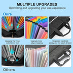 SEEKIND Heavy Duty Accordian File Organizer with Handle,26 Pockets Expanding File Folder, Portable Cloth Document Organizer Accordion File Keeper for Letter Size / A4 File, for Office, School-Black